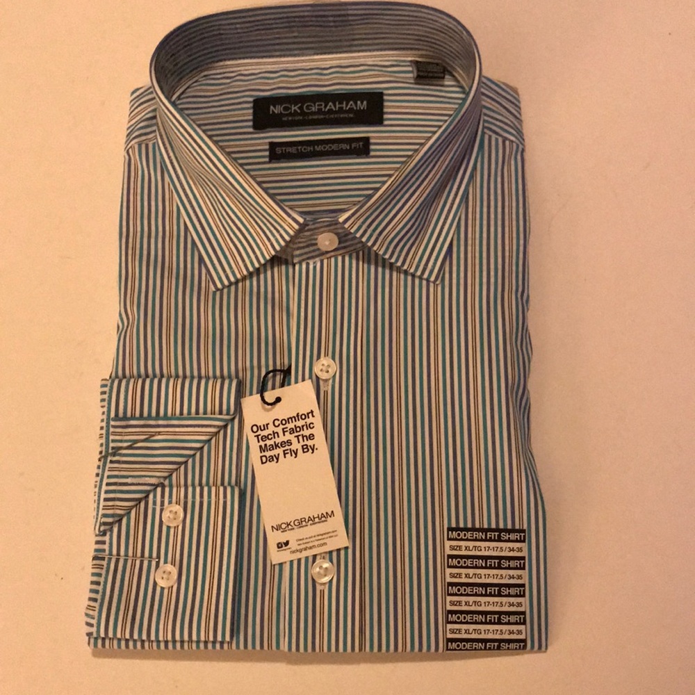 NWT NICK GRAHAM long sleeve button down